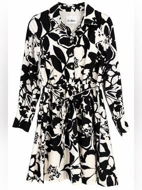 NWT Sam Edelman Long Sleeve Floral Arrow SD Ruffle Hem Dress - Size 8
